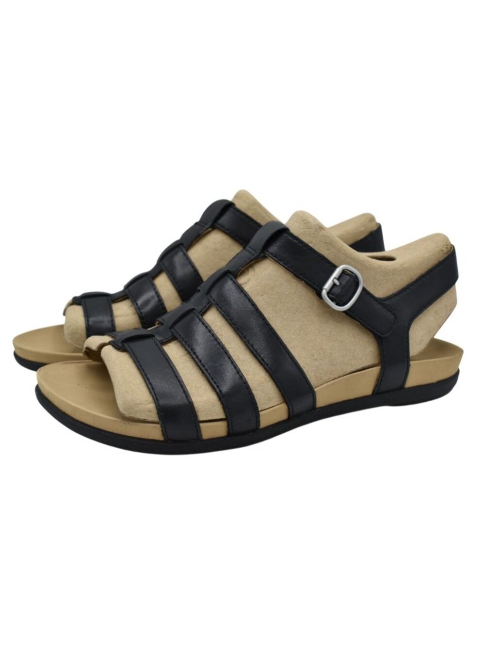 Dansko Womens Size EU 41 Janice Calf Black Leather Strappy Open Toe Sandals